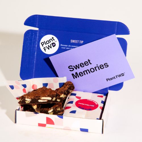 Happy person eating brownie